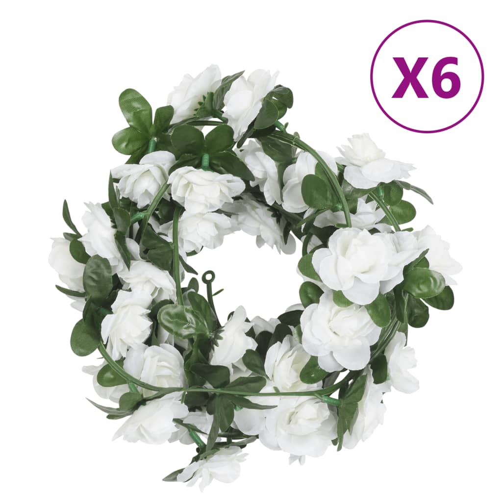 Weihnachtskränze Blumen 6 Stk. Rosarot Champagnerfarben 215 Cm