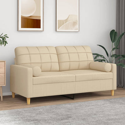 3-Sitzer-Sofa Mit Zierkissen Stoff