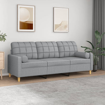 3-Sitzer-Sofa Mit Zierkissen Stoff