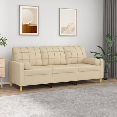 3-Sitzer-Sofa Mit Zierkissen Stoff