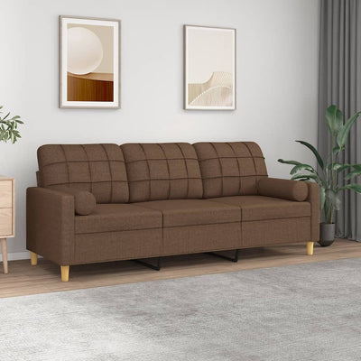 3-Sitzer-Sofa Mit Zierkissen Stoff