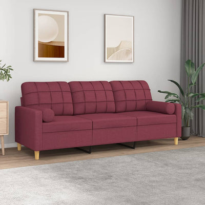 3-Sitzer-Sofa Mit Zierkissen Stoff