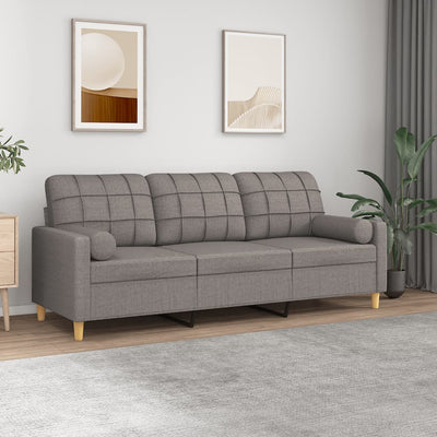 3-Sitzer-Sofa Mit Zierkissen Stoff