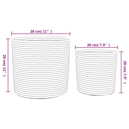 Aufbewahrungskörbe 2 Stk. Weiß Und Schwarz Baumwolle