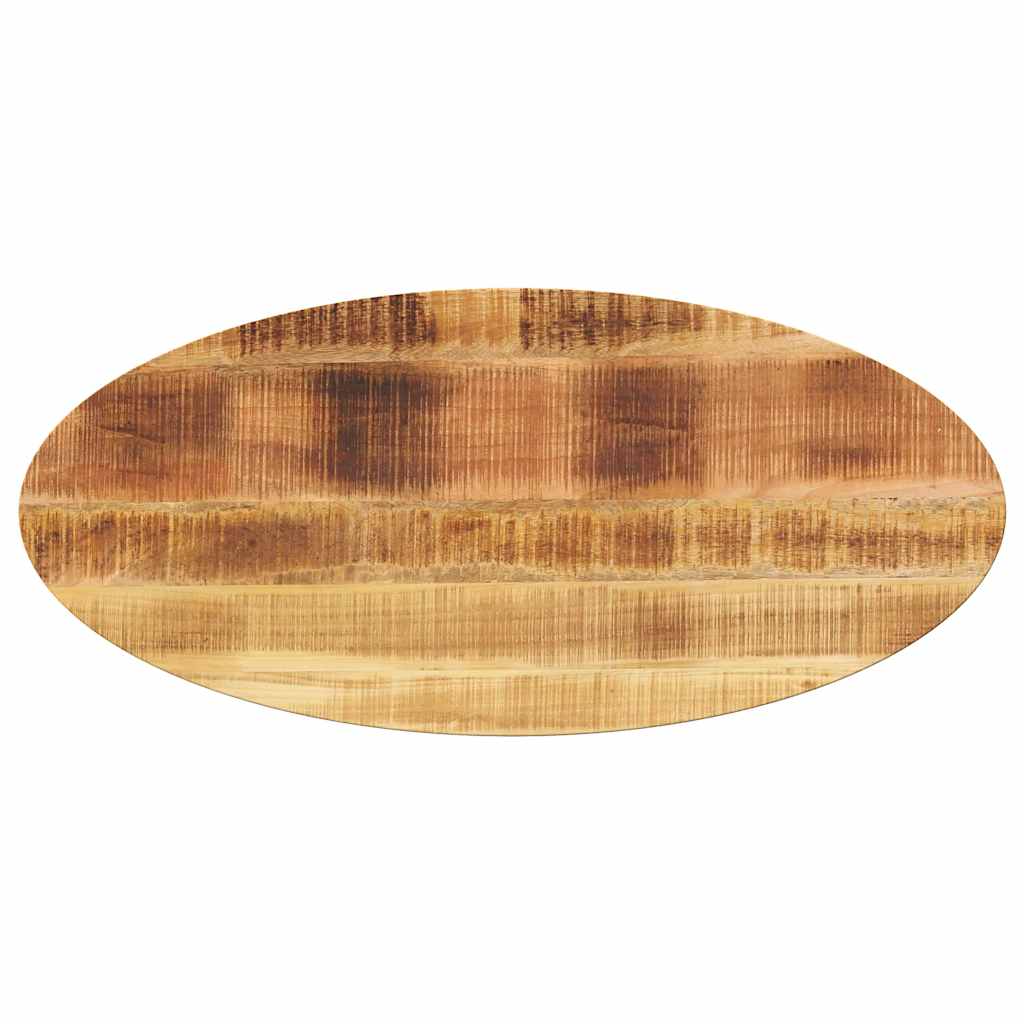 Tischplatte 100X40X3,8 Cm Oval Massivholz Mango Raues Mangoholz (Naturbelassen)