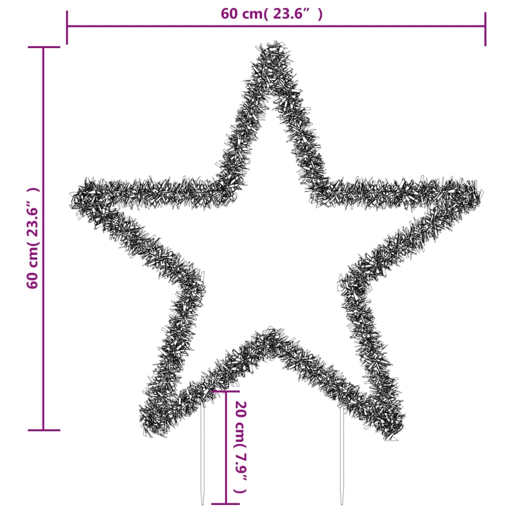 Weihnachtsstern Mit Erdspießen Und 80 Leds 60 Cm Grün