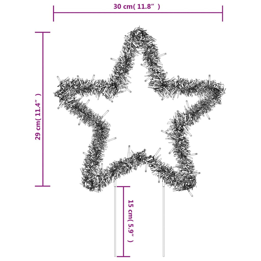 Weihnachtssterne Mit Erdspießen 3 Stk. 50 Leds 29 Cm Grün