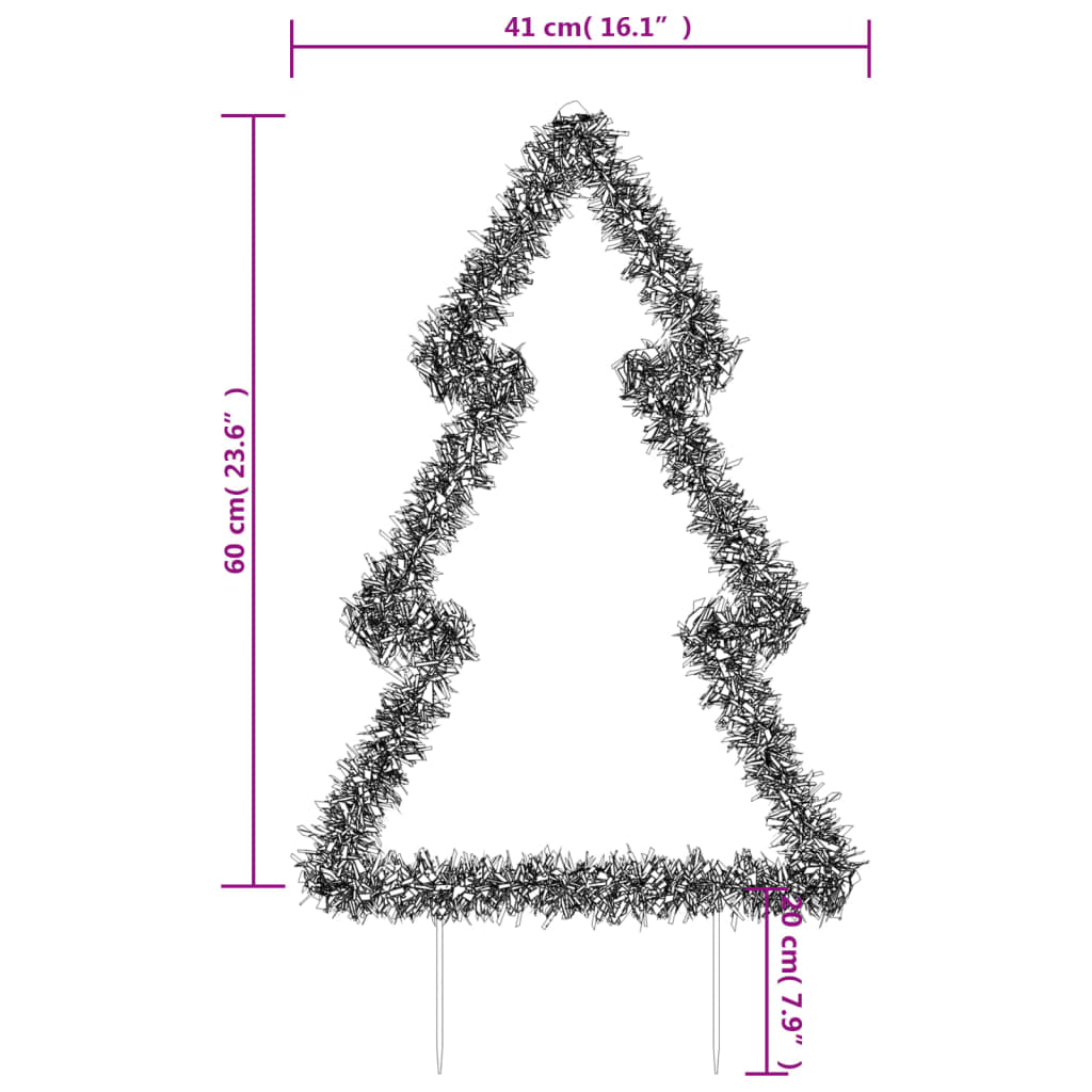 Weihnachtsbaum Mit Erdspießen Und 80 Leds 60 Cm Grün