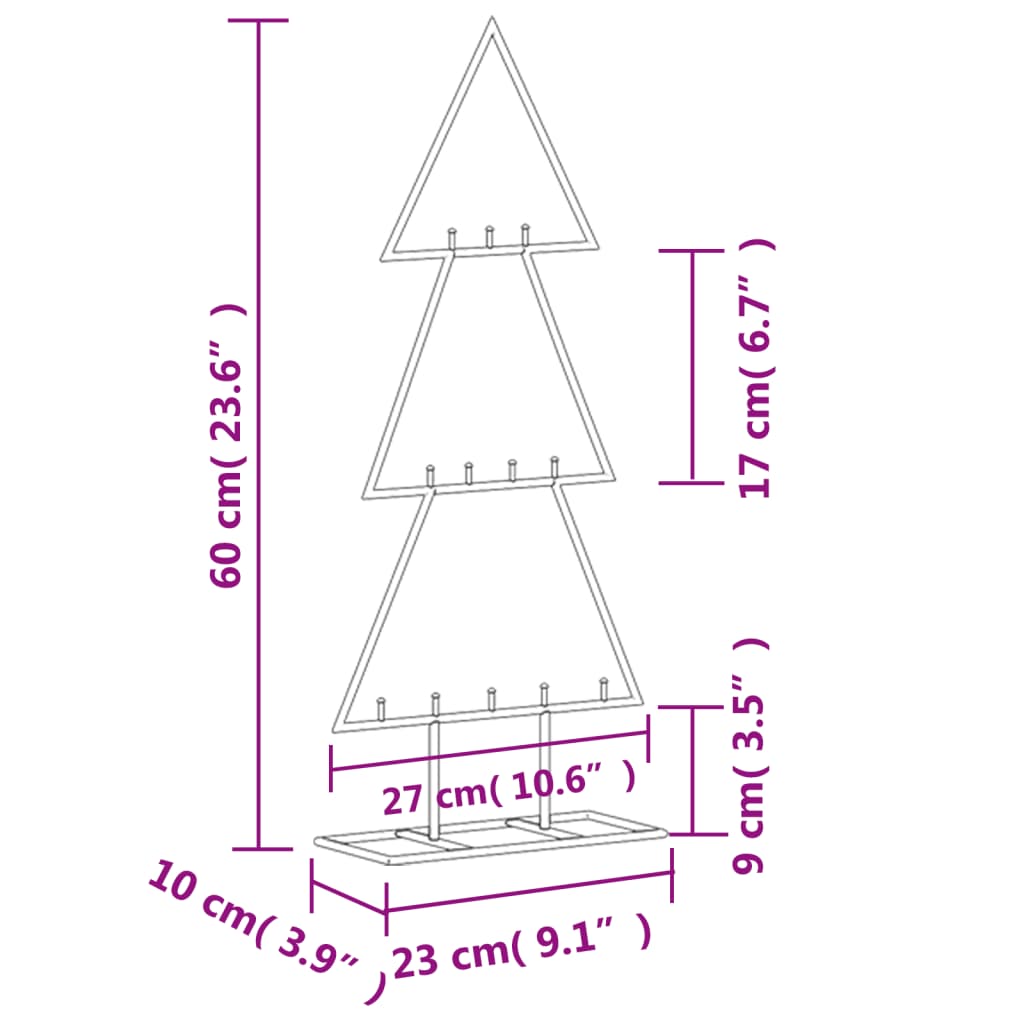 Metall-Weihnachtsbaum Deko Schwarz