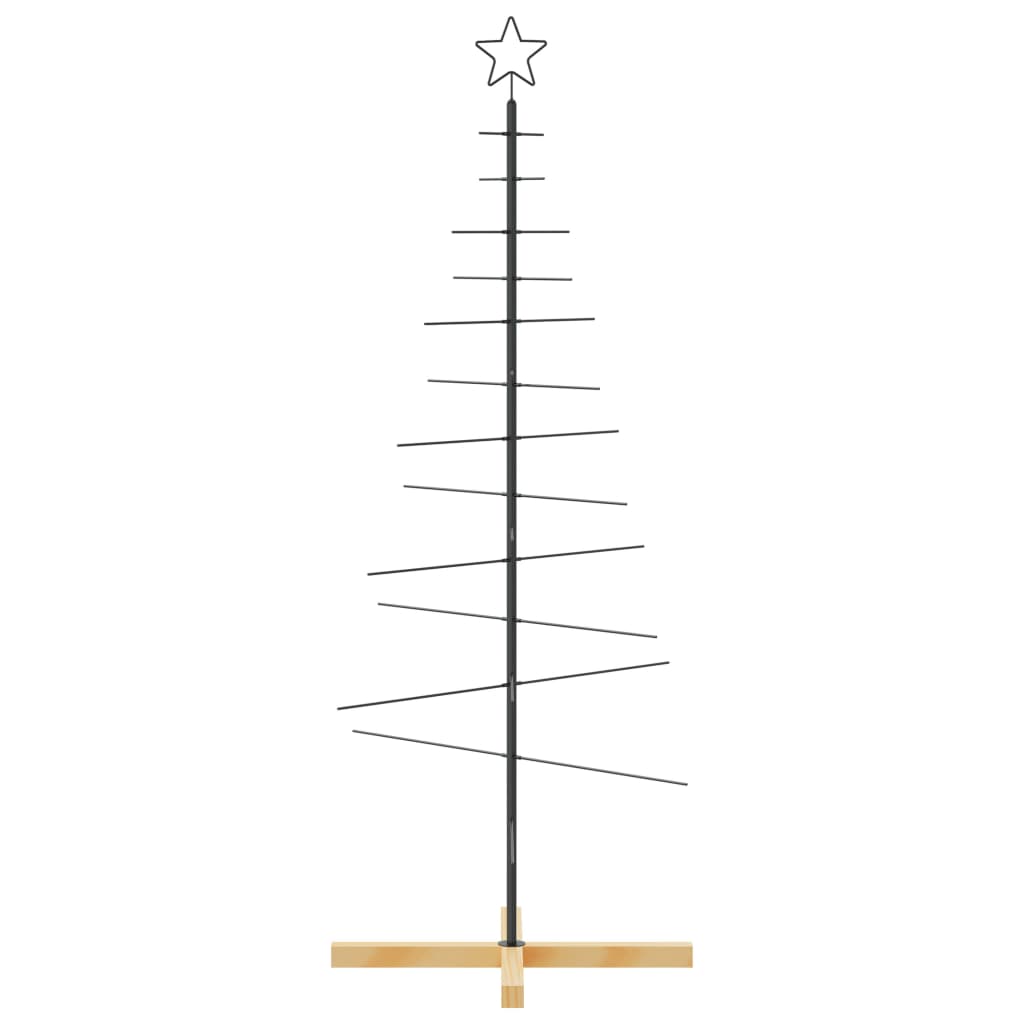 Weihnachtsbaum Metall Mit Holzständer Schwarz