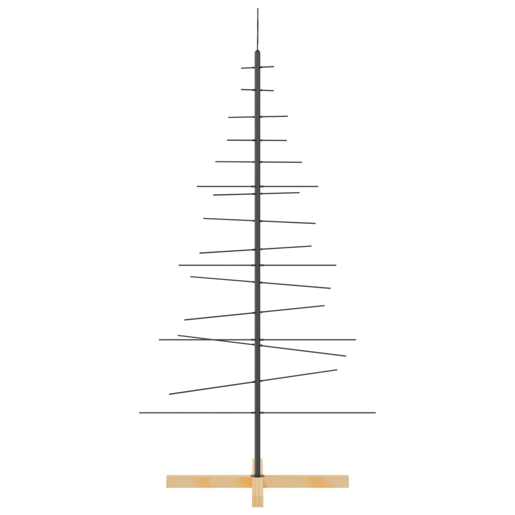 Weihnachtsbaum Metall Mit Holzständer Schwarz