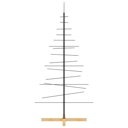 Weihnachtsbaum Metall Mit Holzständer Schwarz