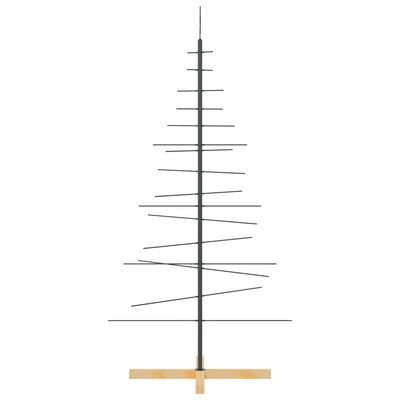 Weihnachtsbaum Metall Mit Holzständer Schwarz