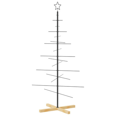 Weihnachtsbaum Metall Mit Holzständer Schwarz