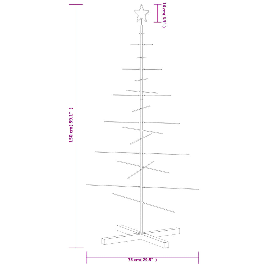 Weihnachtsbaum Metall Mit Holzständer Schwarz