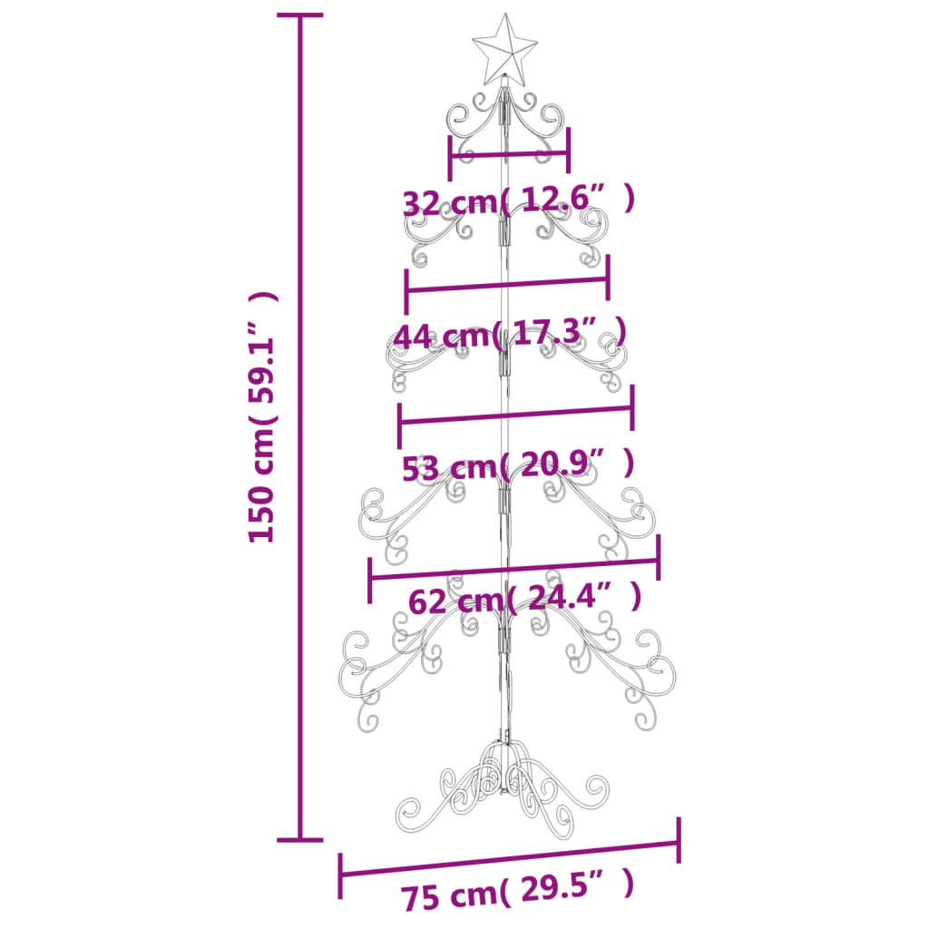 Metall-Weihnachtsbaum Für Dekorationen Schwarz