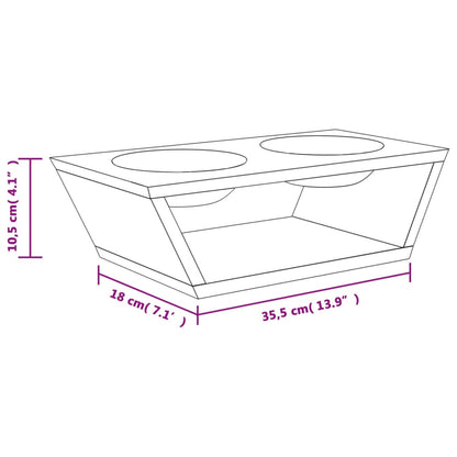 Hundenäpfe Erhöht 35,5X18X10,5 Cm Bambus