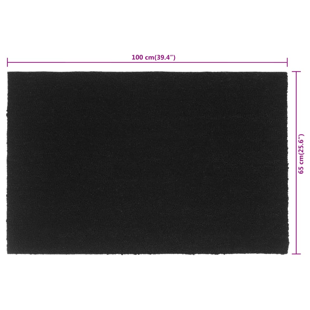 Fußmatte Schwarz 65X100 Cm Kokosfaser Getuftet