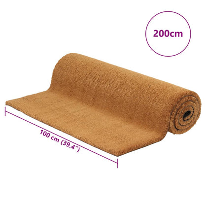 Fußmatte Natur 100X200 Cm Kokosfaser Getuftet Rot