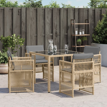 Gartenstühle Mit Kissen 4 Stk. Beigemischung Poly Rattan