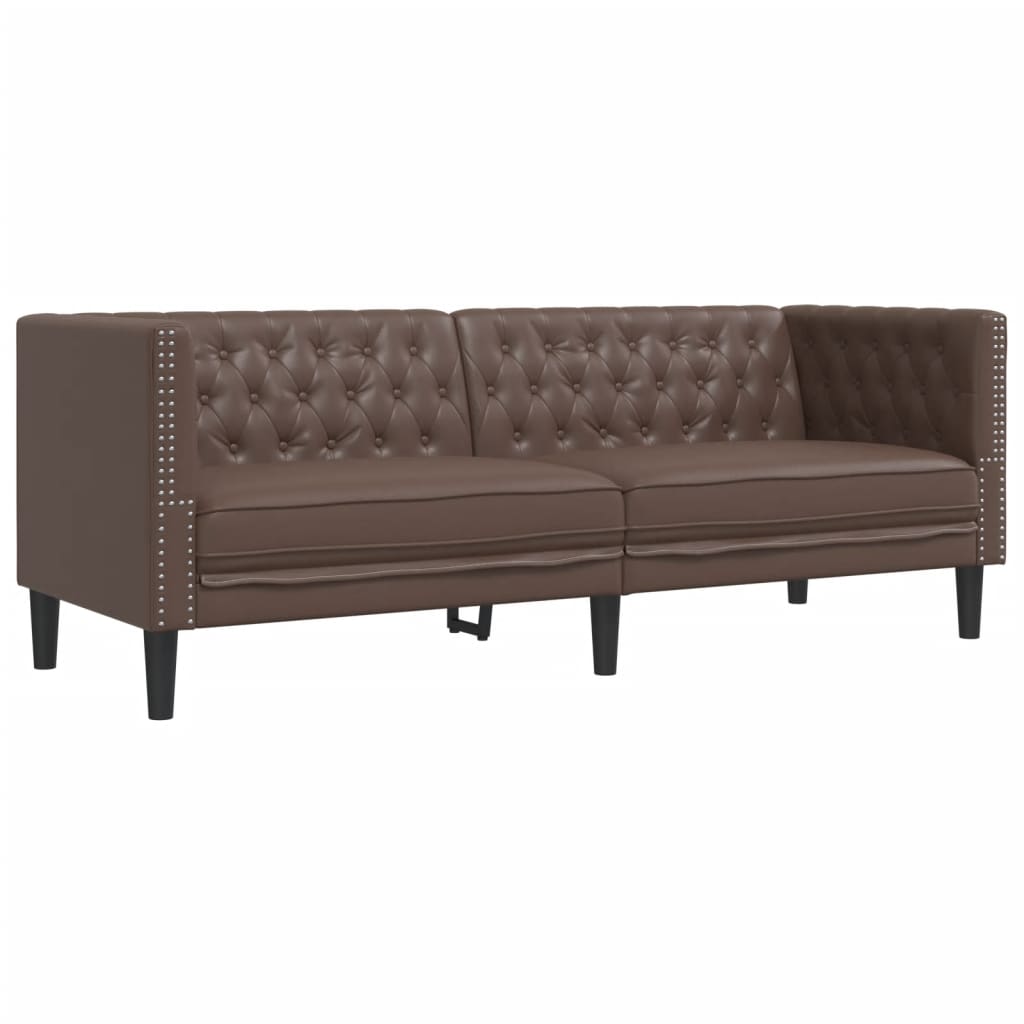 2-Tlg. Chesterfield-Sofa-Set Kunstleder