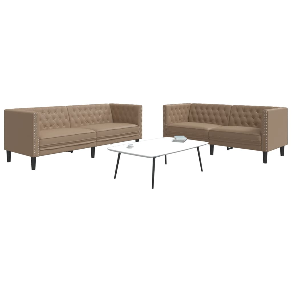 2-Tlg. Chesterfield-Sofa-Set Kunstleder