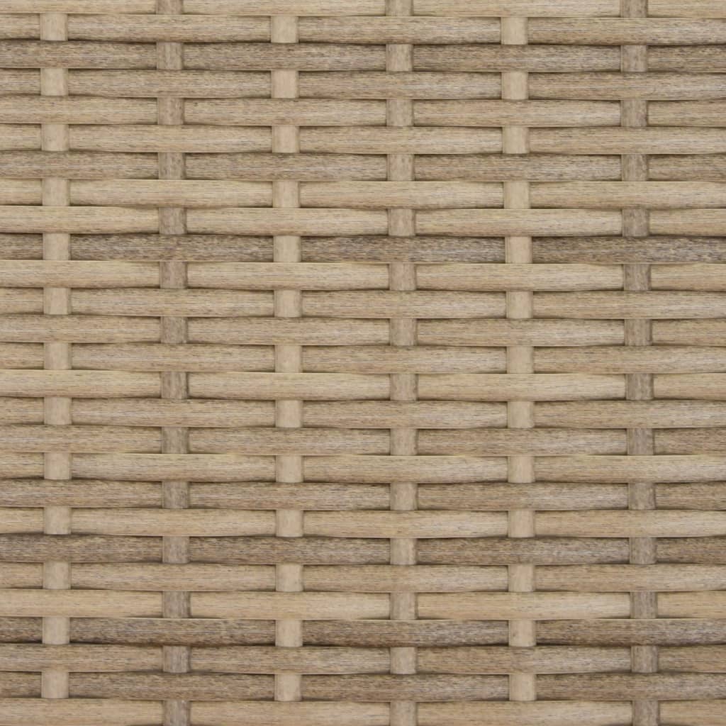 Doppel-Sonnenliege Mit Dach Und Auflagen Beige Poly Rattan