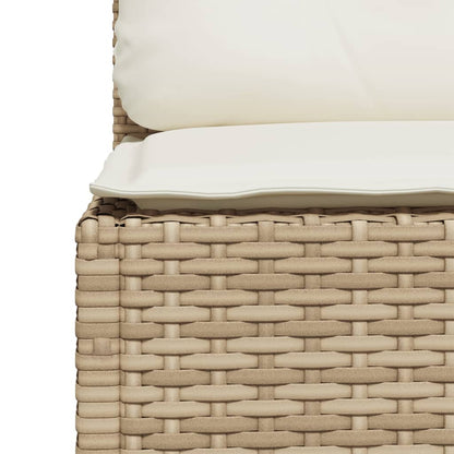 Gartensofa Ohne Armlehnen Mit Kissen Beige Poly Rattan