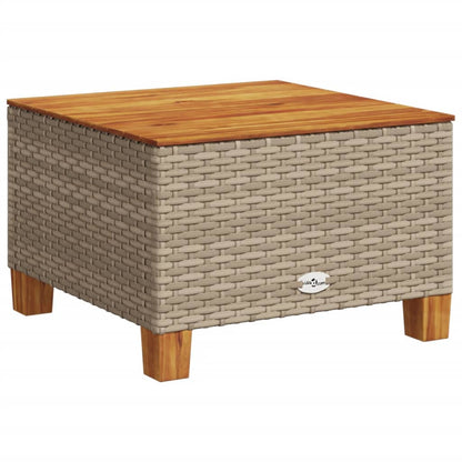 Gartentisch 55X55X36 Cm Poly Rattan Akazienholz