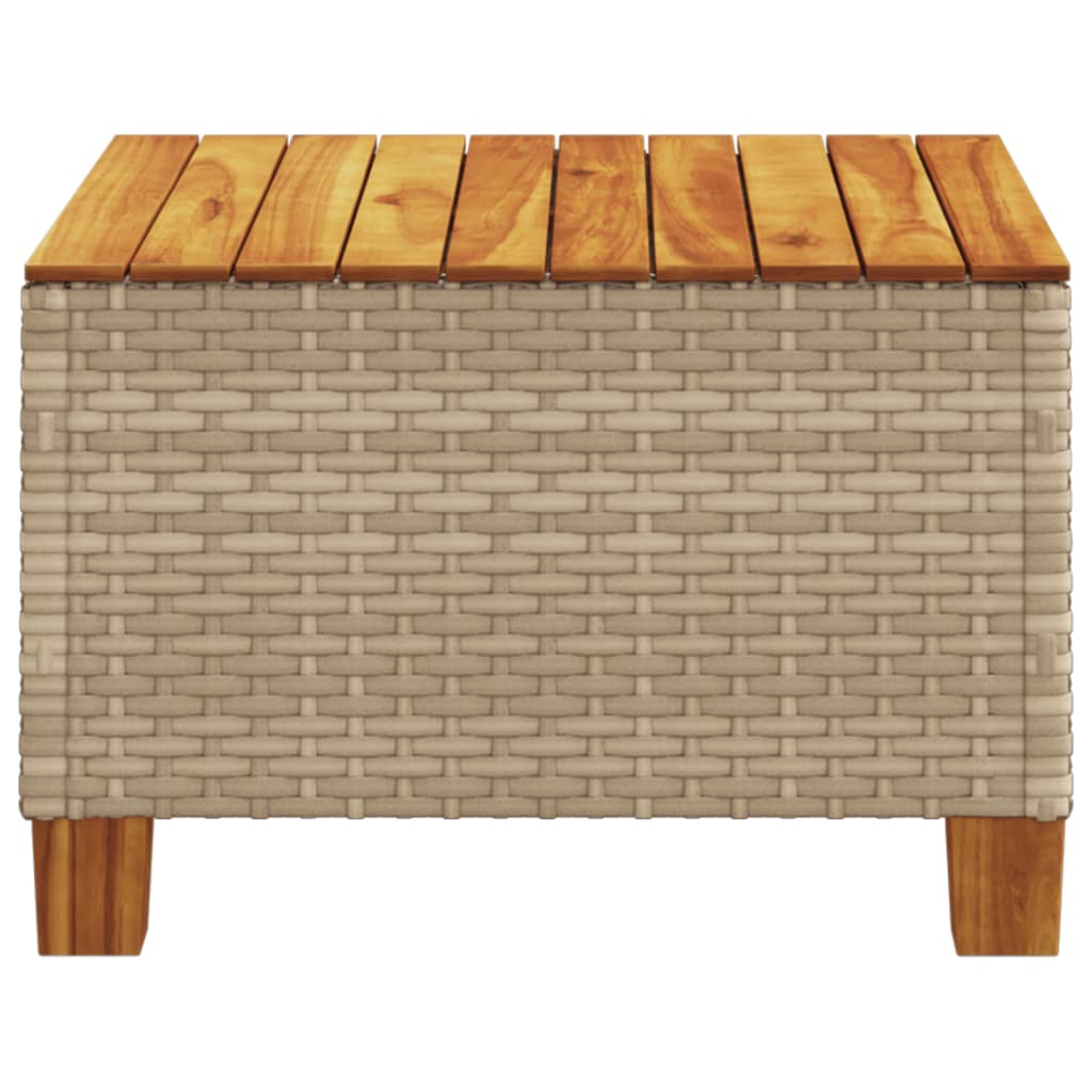 Gartentisch 55X55X36 Cm Poly Rattan Akazienholz