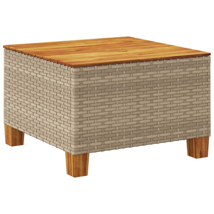 Gartentisch 55X55X36 Cm Poly Rattan Akazienholz