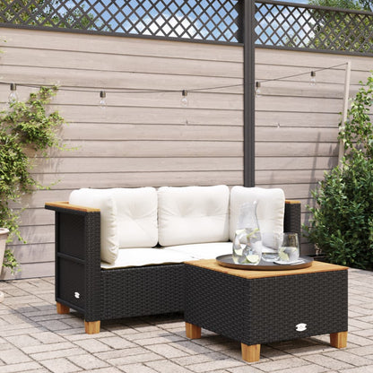 Gartensofa Ohne Armlehnen Mit Kissen Beige Poly Rattan