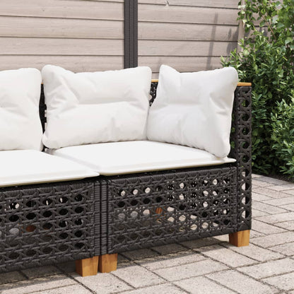 Gartensofa Ohne Armlehnen Mit Kissen Beige Poly Rattan