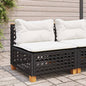 Gartensofa Ohne Armlehnen Mit Kissen Beige Poly Rattan