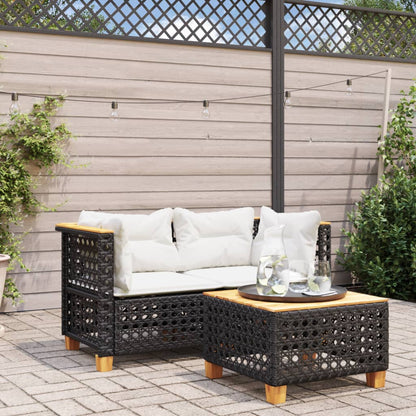 Gartensofa Ohne Armlehnen Mit Kissen Beige Poly Rattan