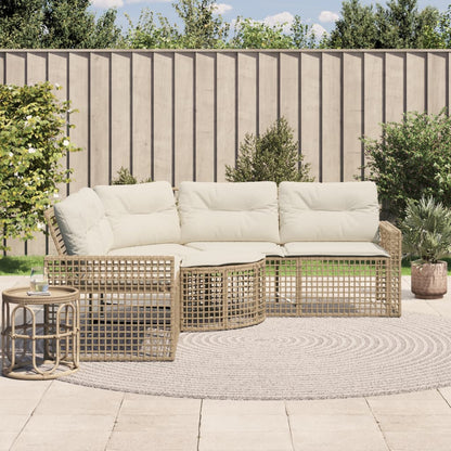 Gartensofa In L-Form Mit Kissen Und Fußbank Poly Rattan