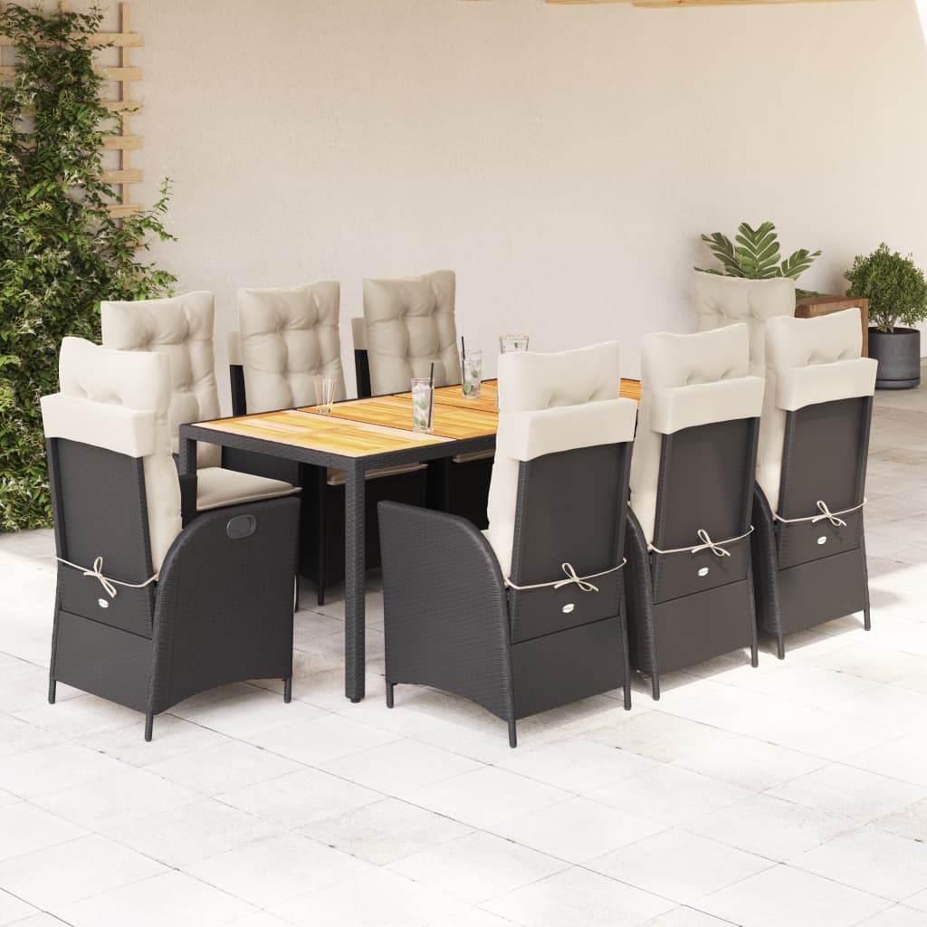 5-Tlg. Garten-Essgruppe Mit Kissen Poly Rattan