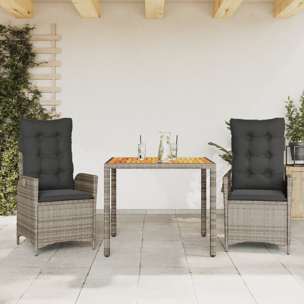 5-Tlg. Garten-Essgruppe Mit Kissen Poly Rattan