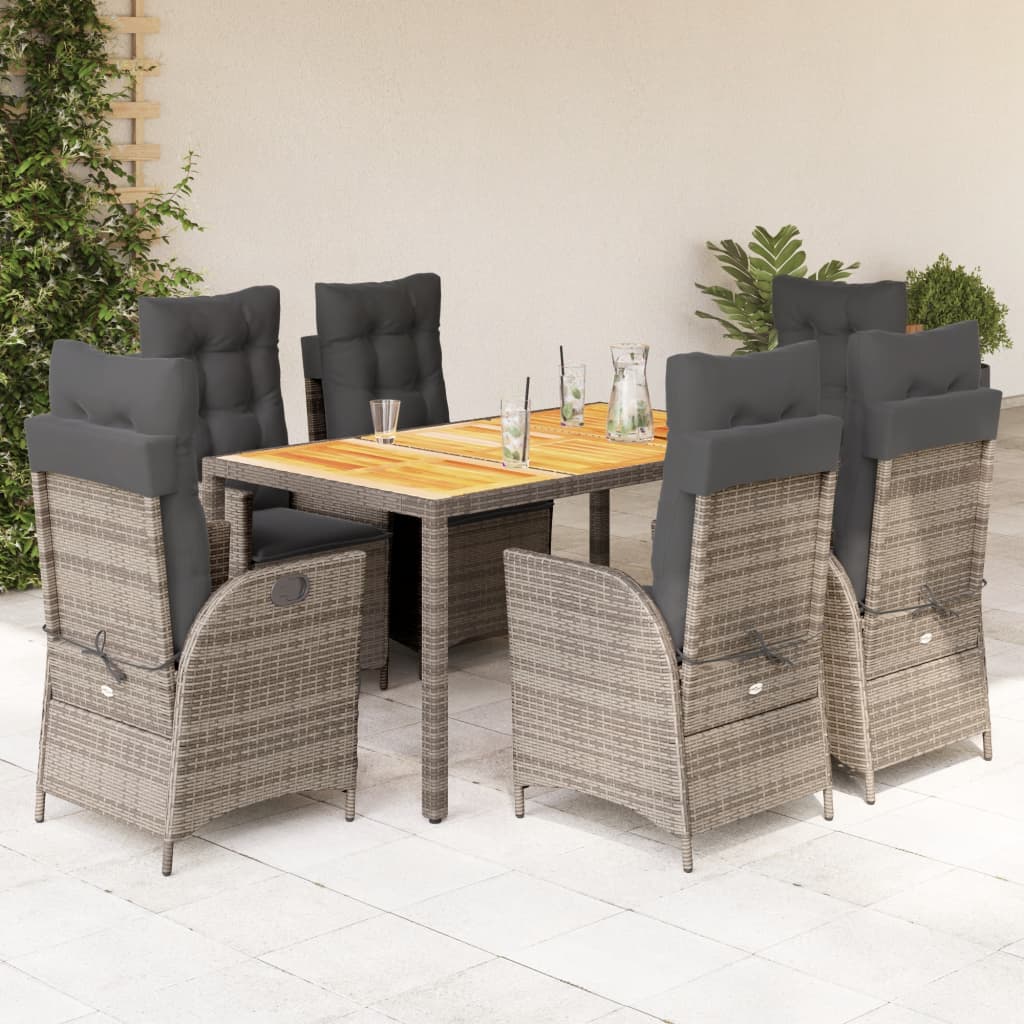 5-Tlg. Garten-Essgruppe Mit Kissen Poly Rattan