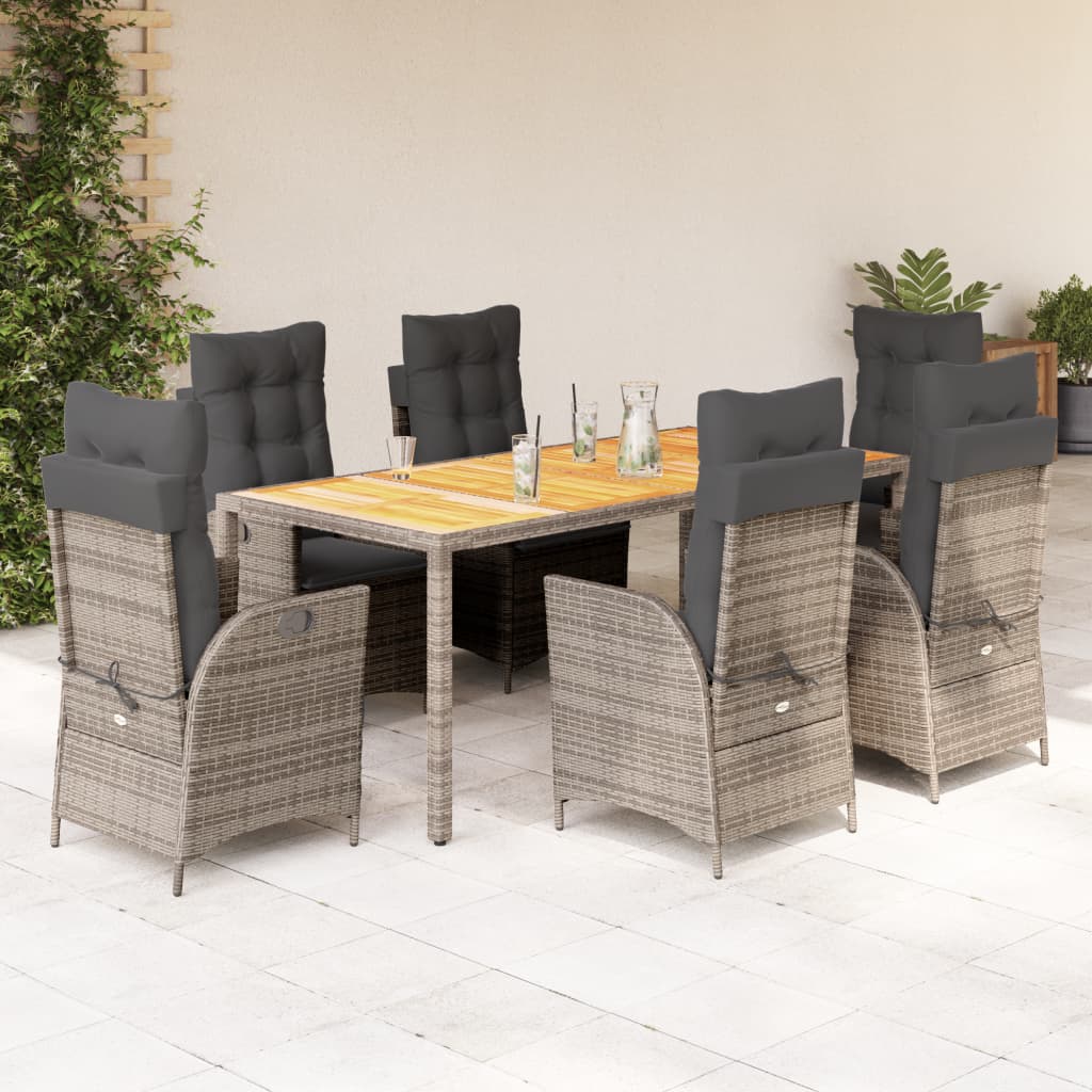 5-Tlg. Garten-Essgruppe Mit Kissen Poly Rattan