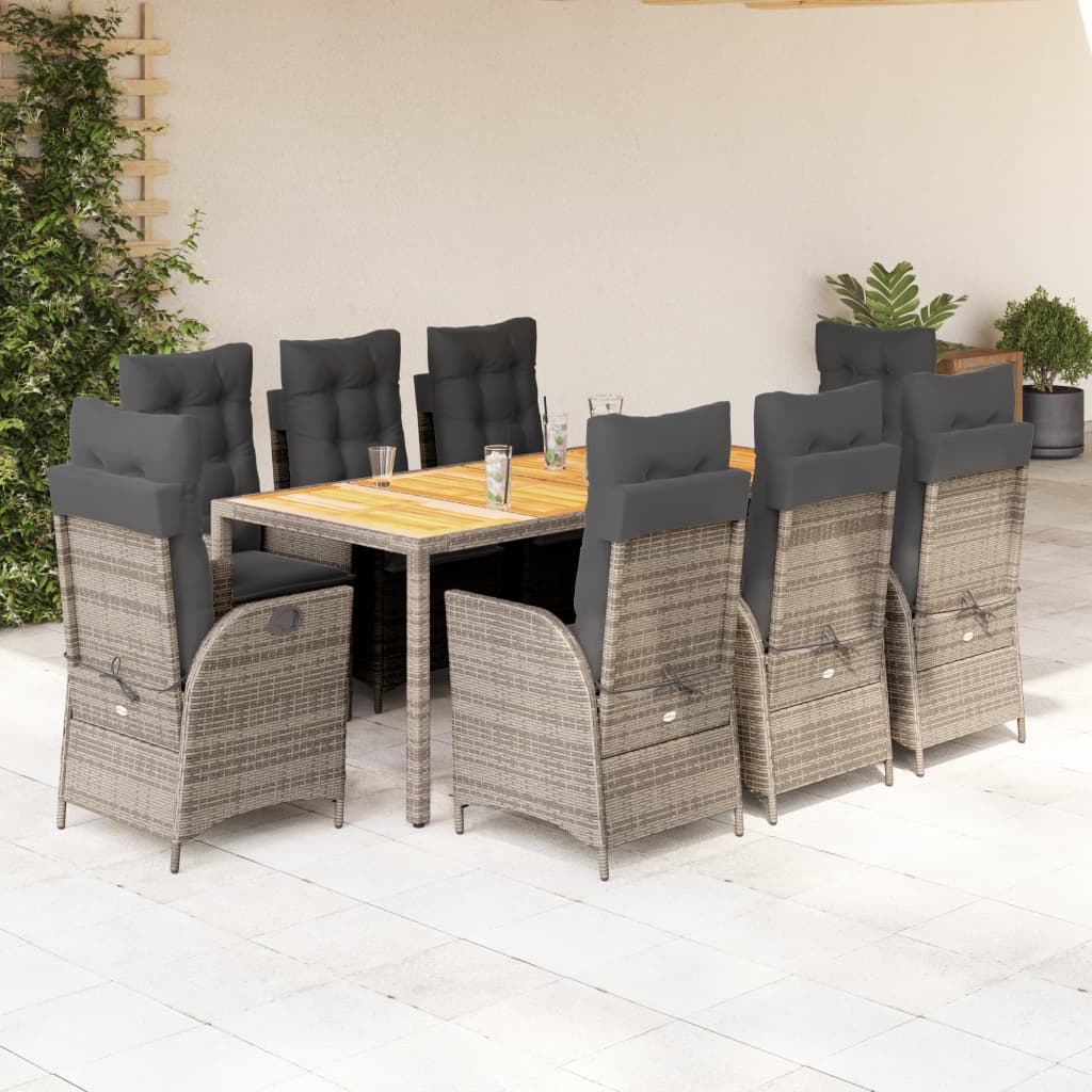 5-Tlg. Garten-Essgruppe Mit Kissen Poly Rattan