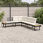 Gartensofa In L-Form Mit Kissen Poly Rattan Und Akazie