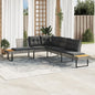 Gartensofa In L-Form Mit Kissen Poly Rattan Und Akazie