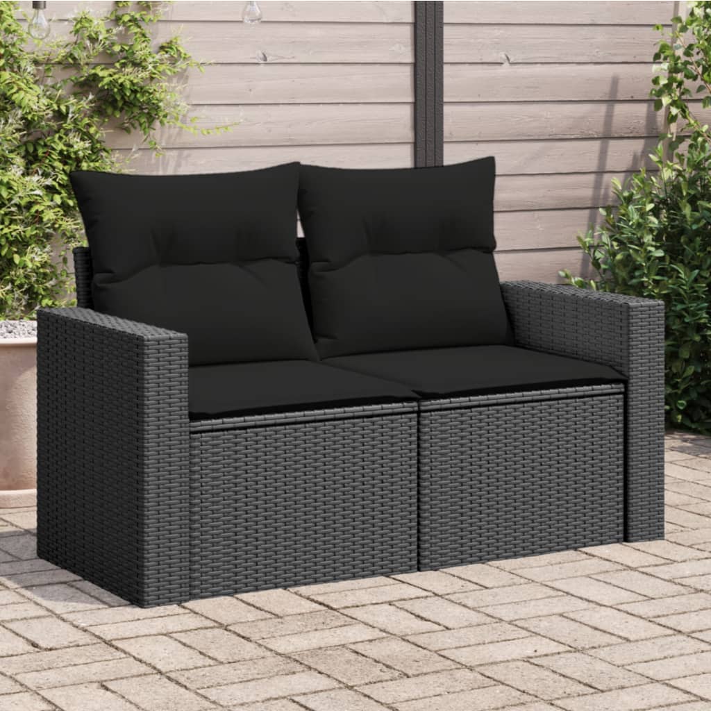 Gartensofa Mit Kissen 2-Sitzer Poly Rattan