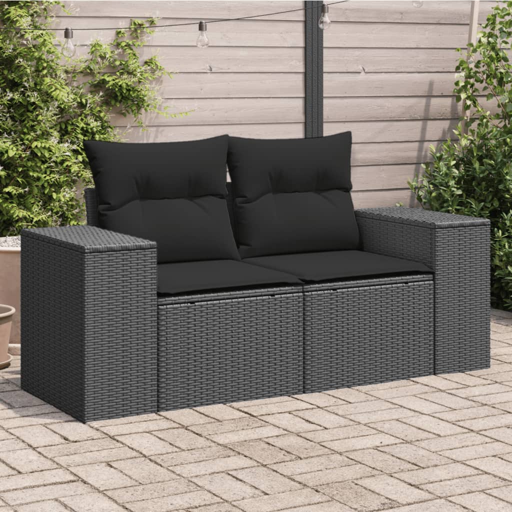 Gartensofa Mit Kissen 2-Sitzer Poly Rattan