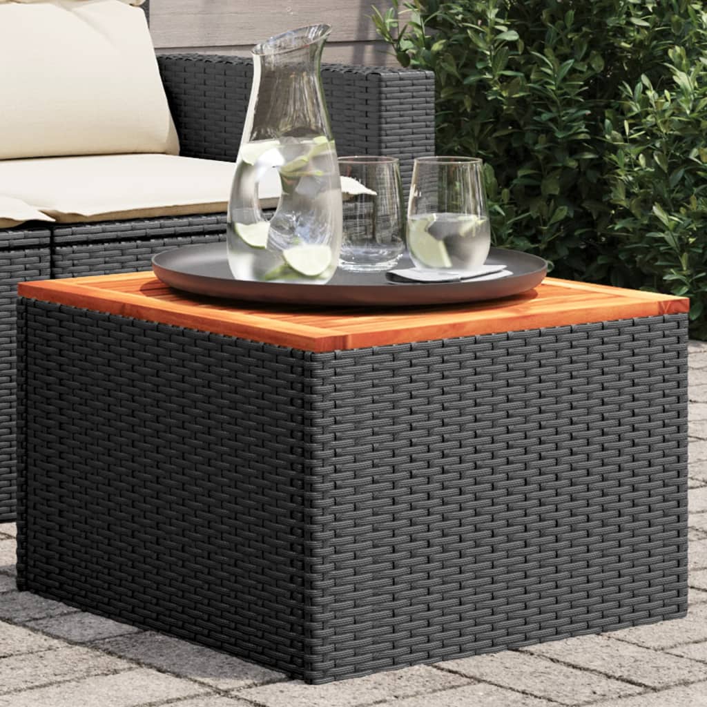 Gartentisch Mit Glasplatte 55X55X37 Cm Poly Rattan