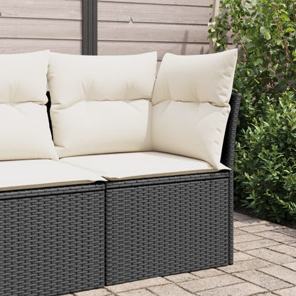 Gartensofa Mit Kissen 3-Sitzer Poly Rattan