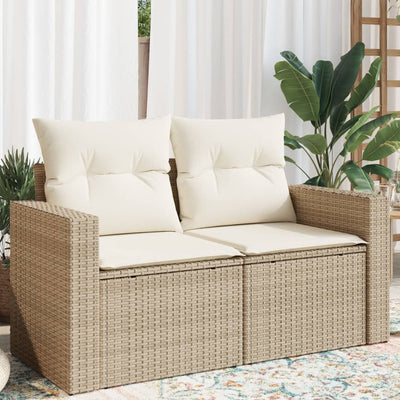 Gartensofa Mit Kissen 2-Sitzer Poly Rattan