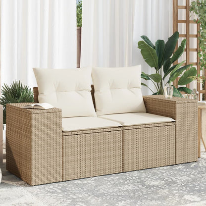 Gartensofa Mit Kissen 2-Sitzer Poly Rattan