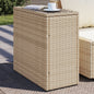 Garten-Beistelltisch Mit Glasplatte 58X27,5X55 Cm Poly Rattan